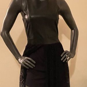 Leather/Lace Maxi Dress